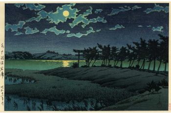 Kawase Hasui - Pleine lune  Hiroura, Hinuma