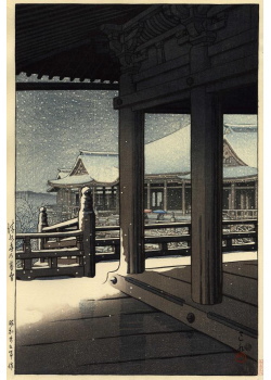 Kawase Hasui - Chutes de neige
au temple Kiyomizu, Kyoto  