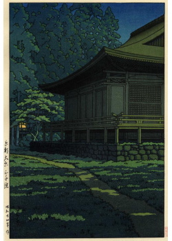 Kawase Hasui - Clair de lune au sanctuaire Sanzenin, Kyoto  