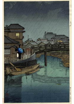 Kawase Hasui - La saison des pluies � Ryoshimachi, Shinagawa 