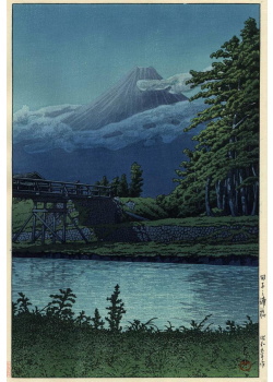 Kawase Hasui - Le mont Fuji vu
du pont de Tagonoura 